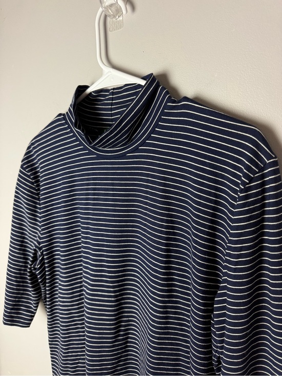 Lauren Ralph Lauren Tops - Lauren Ralph Lauren Mock Neck 3/4 Sleeve Navy White Striped Top Womens SZ XL